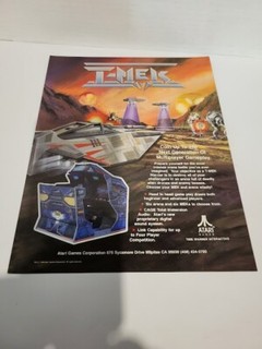 Flyer Atari  T-MEK  Arcade Video Game advertisement original see pic