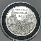 9-11 World Trade Center Twin Towers Collector Coin 1 Troy Oz .999 Fine Silver Ag