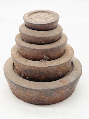 ANTIKE BEERE UND WALMINGTON GUSSEISEN METALLWAAGE GEWICHTE BLEIDICHTUNG BASIS 4 PFUND -