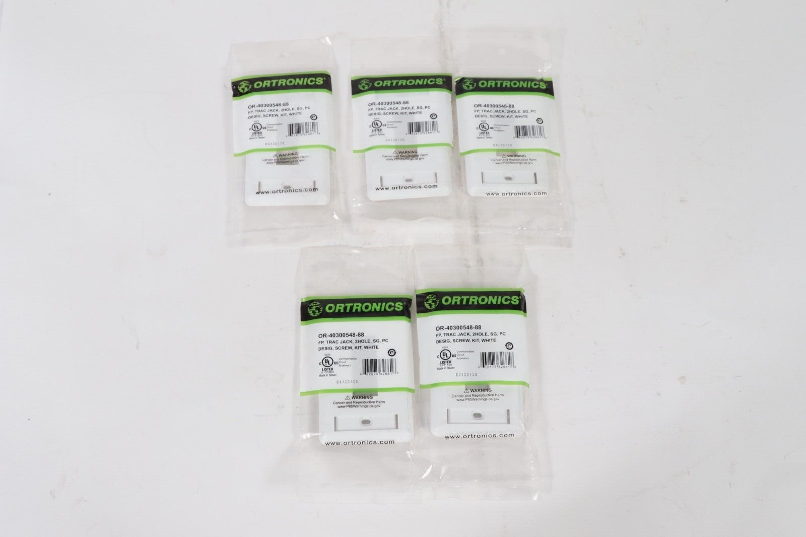 Placca Frontale Ortronics TracJack 2 Porte Singola Banda Colore Avorio - Confezione Da 20 Pezzi - Foto 3
