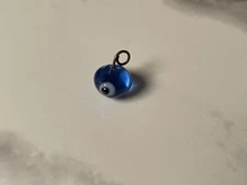 Vintage Evil Eye Protection Charm Pendant ~ Good Luck ~ Small 0.5"