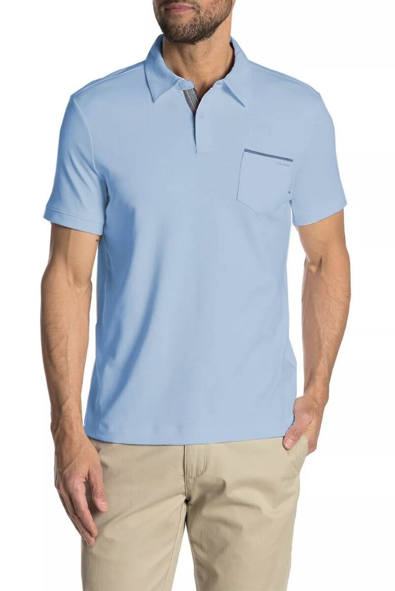 TAHARI Men's Fine Cotton Interlock Pocket Polo Shirt. | eBay