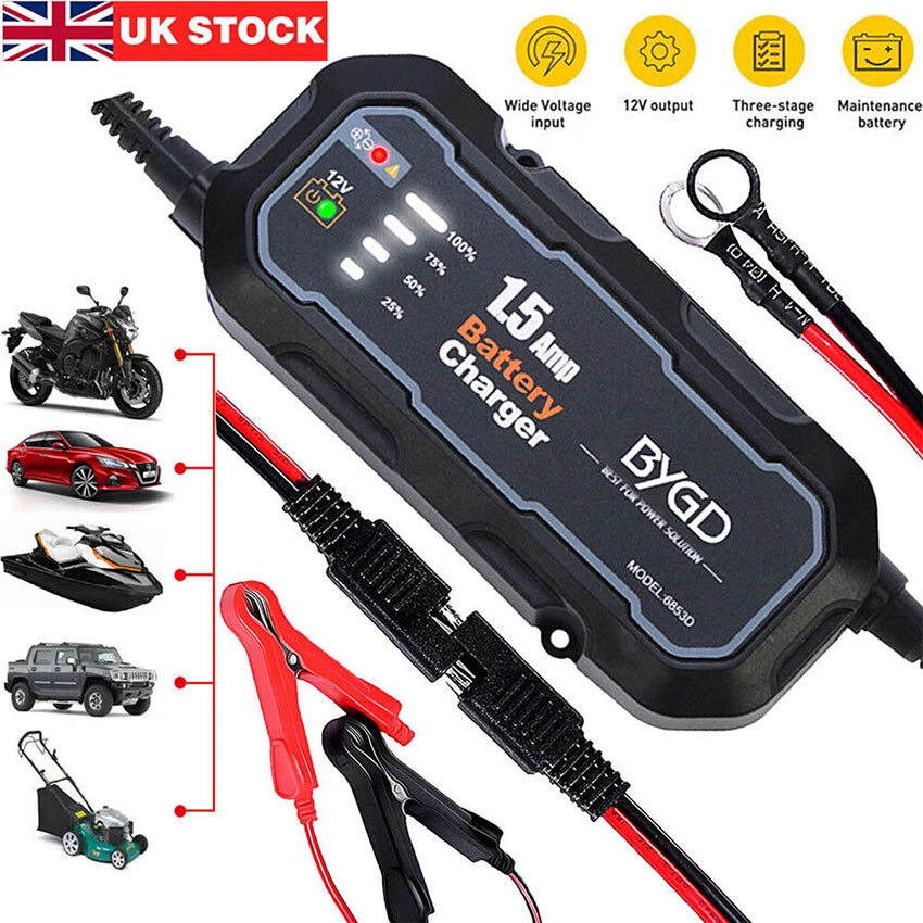 SAE Smart 12V Motorcycle Motorbike Car Battery Charger Automatic Smart Trickle-
