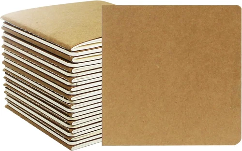 24 Pack Mini Kraft Paper Blank Notebook 4x4 Inch Unlined Journals Sketchbooks - Picture 1 of 3
