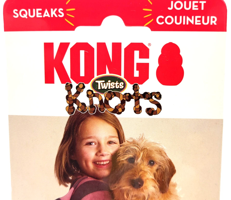 KONG Nudos Twists JIRAFA M/L Low Stuff Chirrido Cuerda Trenzada Tirar y Agitar Juguete para Perro Foto 4 de 4