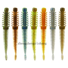 40PCS Needle Tail Soft Fishing Lure Worm Grub Maggot Swimbait Crappie Bait 