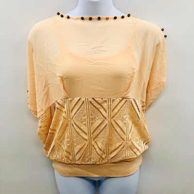 Vero Moda Womens Size 42 XL Short Sleeve Finery Top Set Cold Shoulder Studs 353