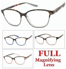 1 or 3 Pair Womens Retro Cat Eye Full Lens Reading Glasses Two Tones Color Frame