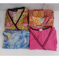Lot of 4 Mixed Brands Size Small Women's Scrub Tops
