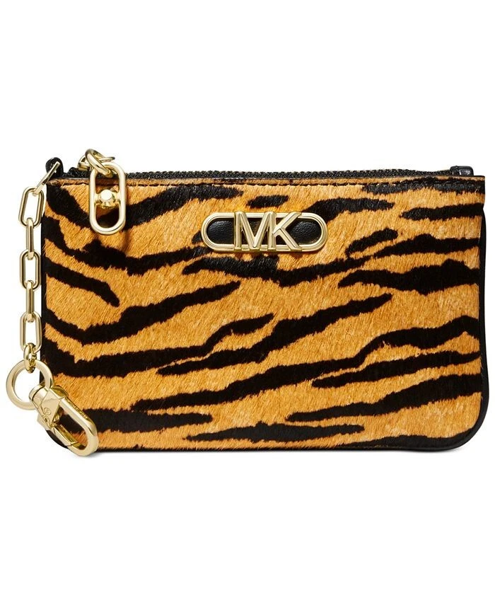 Michael Michael Kors Tiger Print Calf Cair Leather SM Key Card Holder MSRP 178$