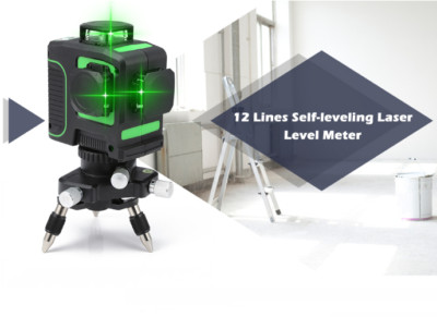 12 Lines 3D Green Beam 360 Self-leveling Laser Level Meter Horizontal & Vertical