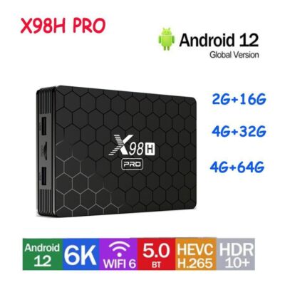 X98H PRO Android 12 Smart TV BOX Allwinner H618 1000M BT5 Dual Band Wifi6 1080P