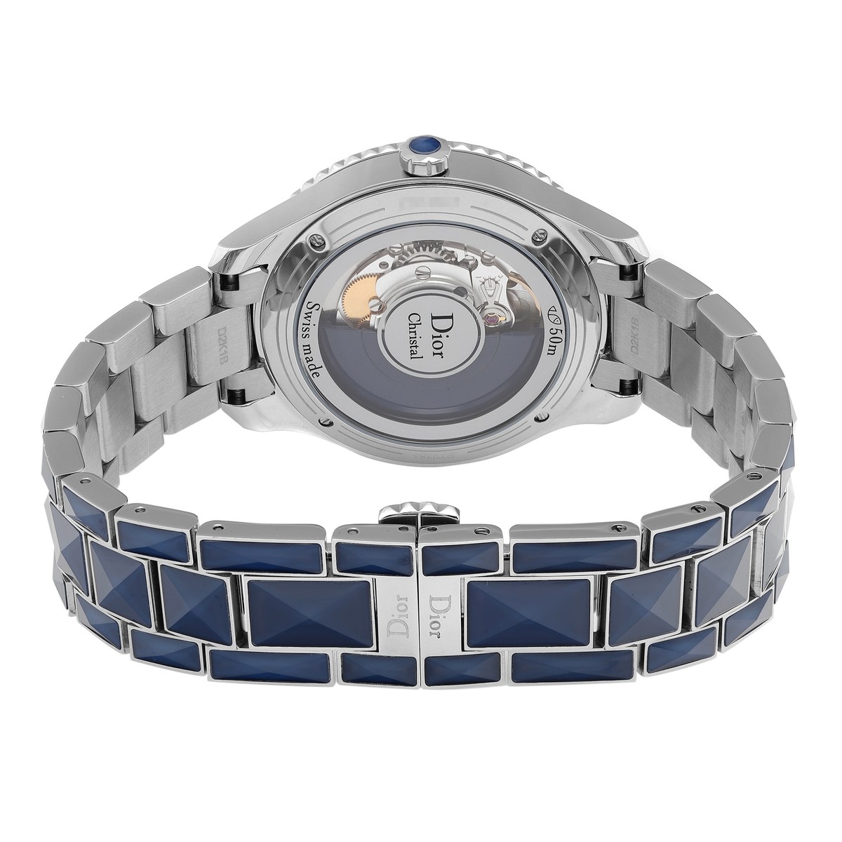 Christian Dior Christal Steel Blue MOP Diamond Dial Automatic