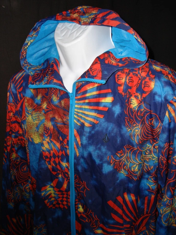 Volcom Multi Color Full Zip Hooded Mesh Lined Men's Forwarder jJacket Sz. L - Image 2 of 4