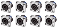(8 PACK) NEUTRIK NL8MPRXX SPEAKON 8-POLE Panel Mount Speaker Connector - Nickel