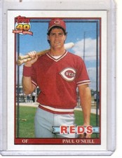 1991 Topps - #122 Paul O'Neill Cincinnati Reds baseball card 