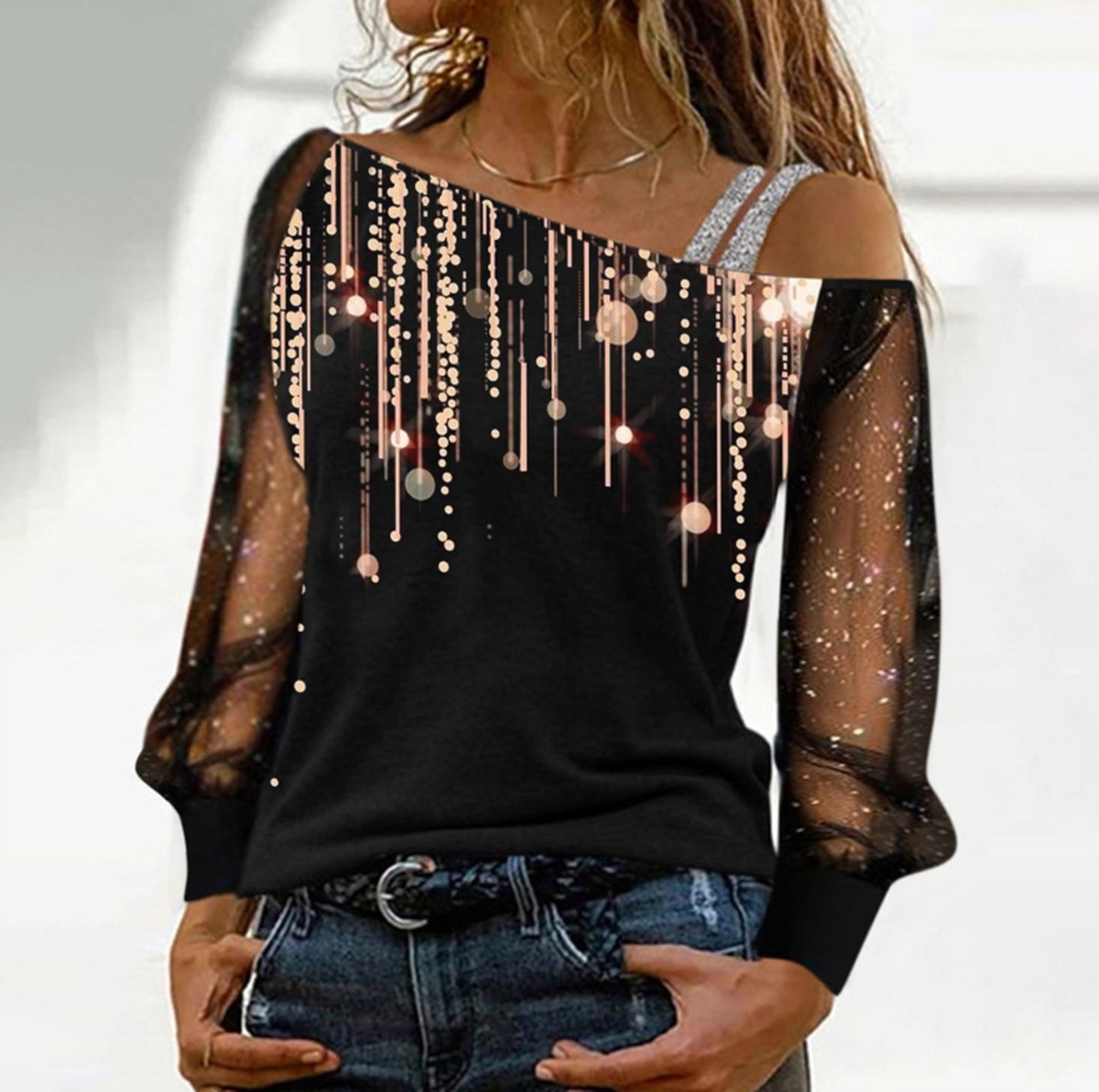 ladies black party tops