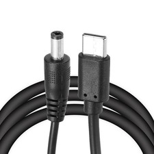 2 Pcs 3.3Ft USB C to DC PD Power Fast Charging Cable, 5.5x2.1mm 36W/12V Black