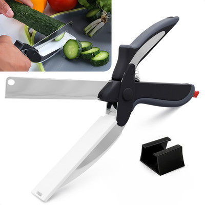 Kitchen Scissors for Food   2-in-1 Cutting Board Scissors & Knife with Lock...