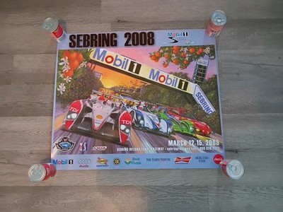 Mobil 1 Sebring International Raceway 2008 Auto Racing Vintage Poster