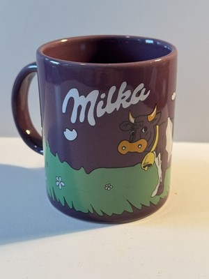 MILKA CHOCOLATE Purple Scenery Coffee Mug/Cup GERMAN Cow APLINE MILK Swiss