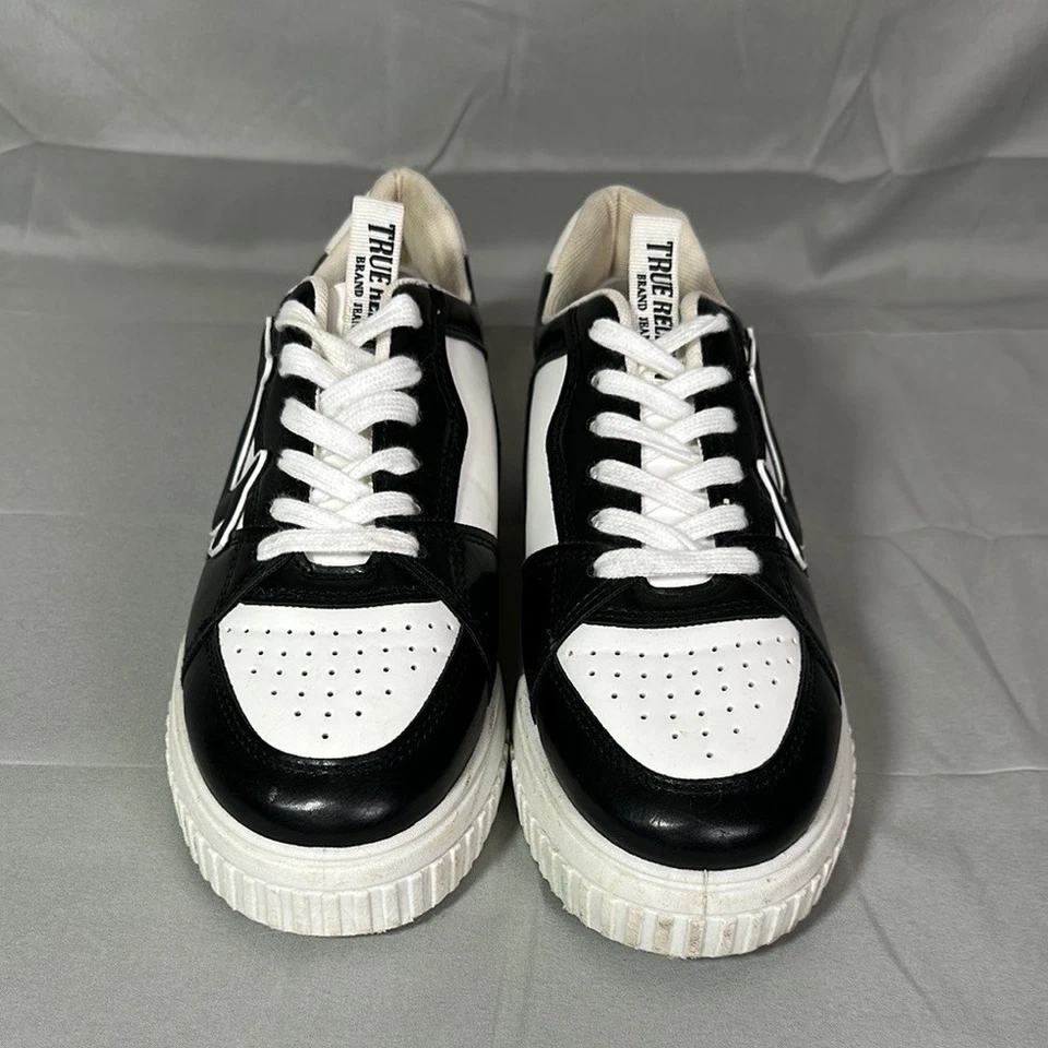 True Religion Stasha Black and White Faux Leather Sneakers Women's size 8M - Image 2 of 4