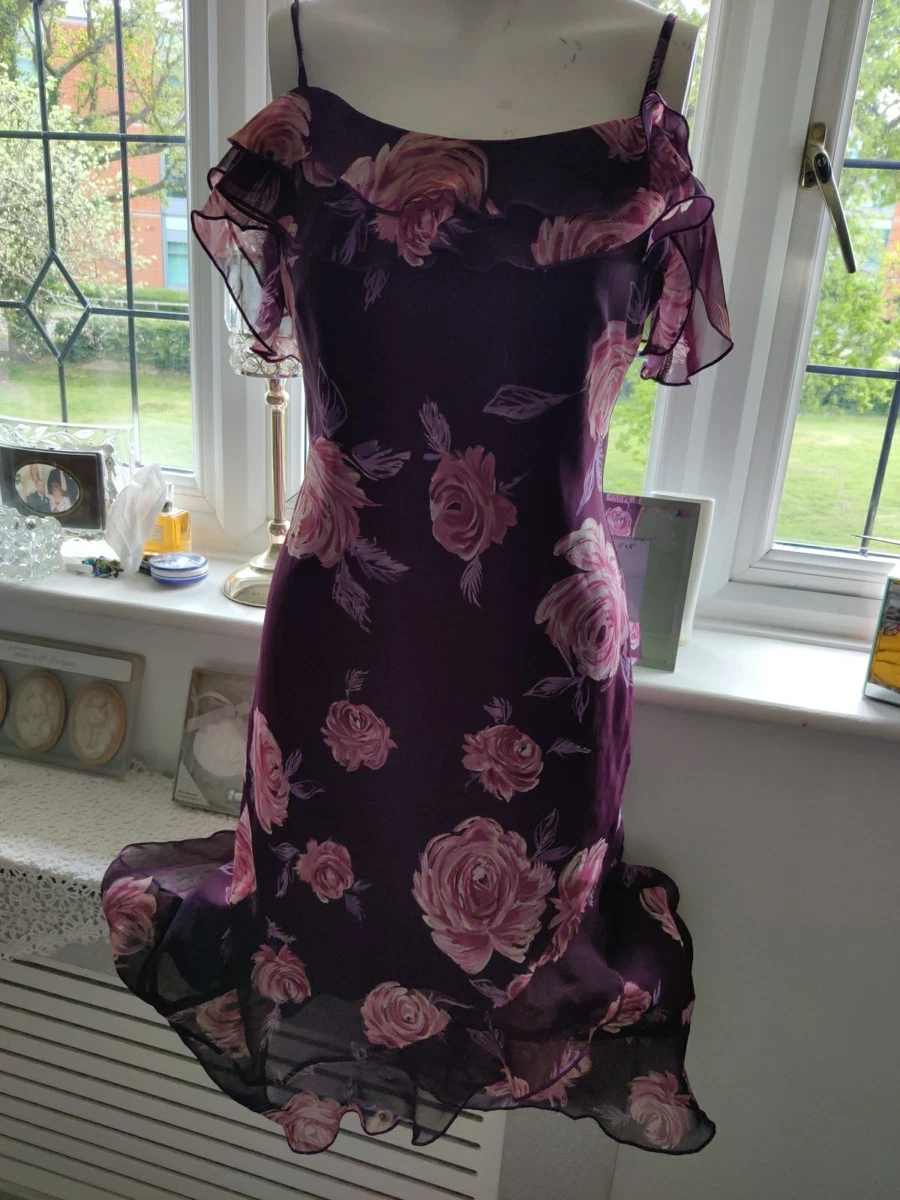 open lace back dress Vintage 90s Purple Candy Stripe Spaghetti Strap Dress by Etam