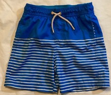 Size S6/7 Cat  Jack Boy Swim Trunks Blue With White Strips 3 Pockets Drawstring