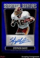 2025 Panini Prizm Black Sensational Prizms Blue Stephen Davis AUTO 13/49