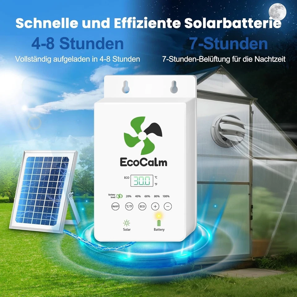 Solar Ventilator Outdoor mit Solar Powerbank,  Solar Lüfter mit einstellbarem... - Bild 3 von 4