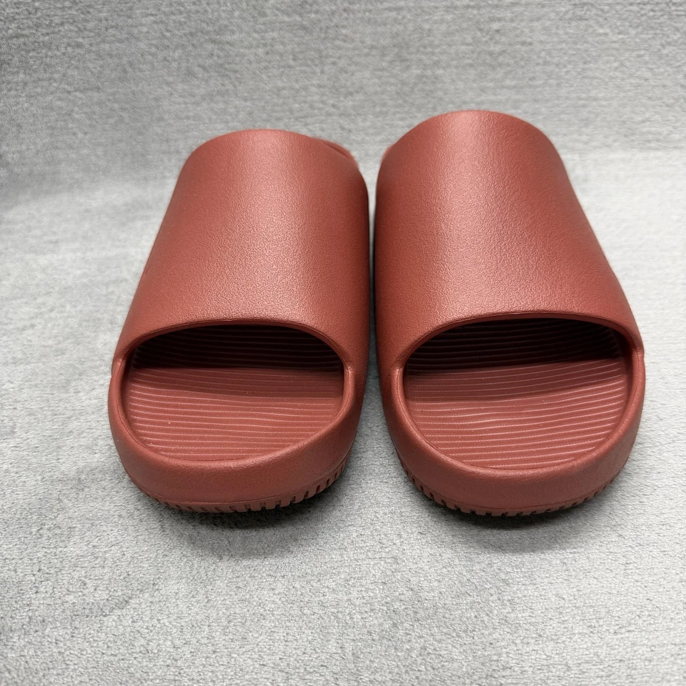 Nike Calm Slide Zapatos Hombres Talla 6 Mujeres Talla 7 Rojo Marrón Espuma Sandalias Sin Cordones Foto 2 de 4