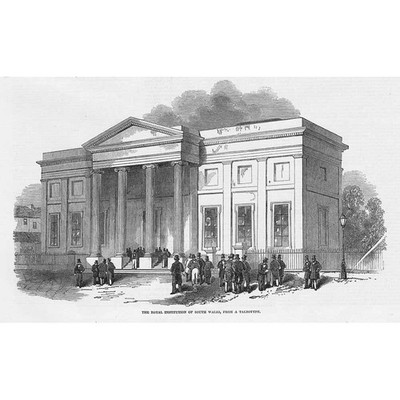 SWANSEA The Royal Institution of South Wales - antiker Druck 1849