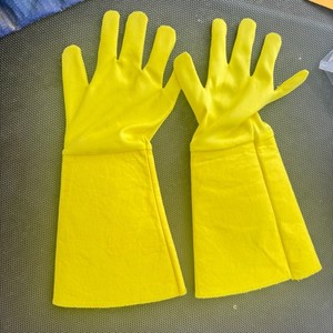 Vintage Yellow Gauntlet Gloves Long Cuff Costume Cosplay Accessories