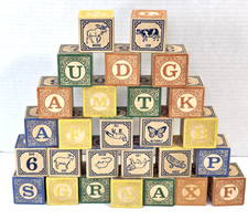 Uncle Goose Alphabet Wooden Blocks Set of 27
