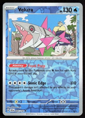 Veluza 45/142 Reverse Holo Uncommon Stellar Crown Pokemon Near Mint