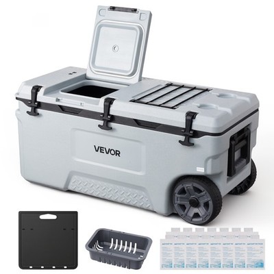 VEVOR 106QT Hard Cooler Portable Rolling Coolbox Outdoor Picnic Grill Camping