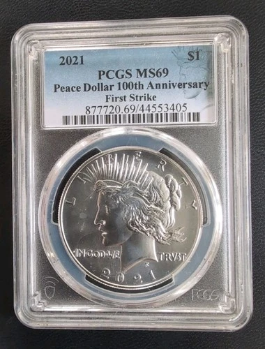 2021 $1 Peace Dollar PCGS MS 69 FIRST STRIKE #7124