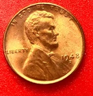 1948-D Lincoln Wheat Cent Penny GEM RED BU From an Original Bank Roll