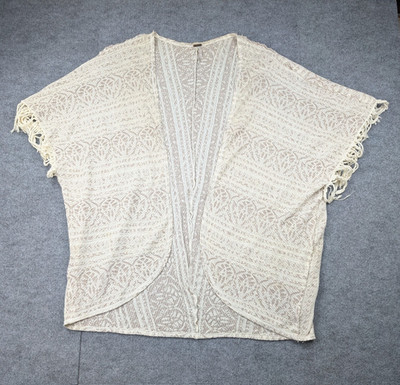 Free People Kimono Womens XS Small Festival Boho Hippie Coastal Fringe Layering