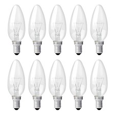 10 x Glühbirne Kerze 60W E14 klar Glühlampe...