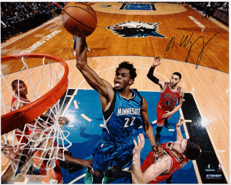 Andrew Wiggins Timberwolves Autographed Signed 16x20 Photo Steiner 15353 