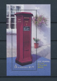 LS94941 Guernsey anniversary pillar letter box good sheet MNH