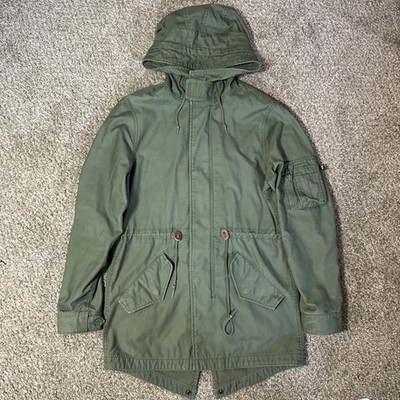 Alpha Industries M59 Fishtail Parka Mens Small Olive Green Jacket Long Coat