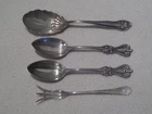 4 Pcs. Vintage Sterling Silver Flatware 3 Spoons 1 Lemon Fork Towle Others!
