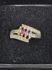 4 Gems In Sterling Silver Ring Marked ACTM 925 Vintage Estate Sale Find! Sz 7