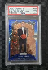 2019 Prizm Blue Fast Break #298 Deividas Sirvydis 116/175 PSA 9. Detroit Pistons