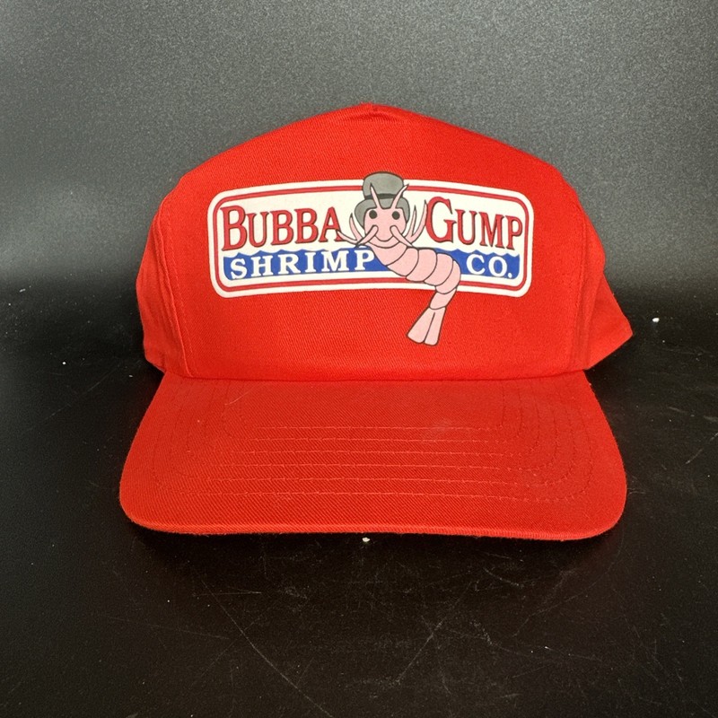 Vintage Red Bubba Gump Shrimp Co Snapback Hat Forrest Gump Movie Promo 