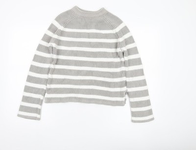 Marks and Spencer Grobstrickpullover Damen grau gestreift S