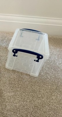 Neu - 2 x Really Useful Boxen Aufbewahrungsbox - transparent - 4 & 1,6 Liter & Clipdeckel