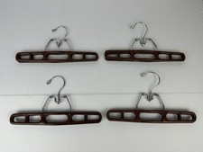 Vintage Lot of 4 Tamor Type Plastic Clamp Hangers Pants Skirts Trouser Z